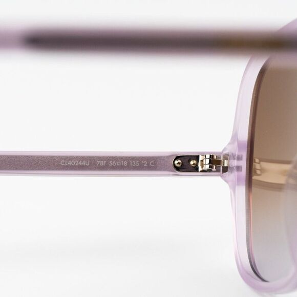 NEW Celine CL40244U 78F CELINE THIN Opal Lilac Brown Women Geometric Sunglasses - Picture 9 of 11